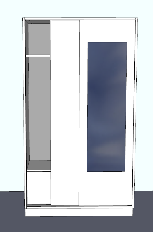 Slidding Door Wardrobe w/ Mirror